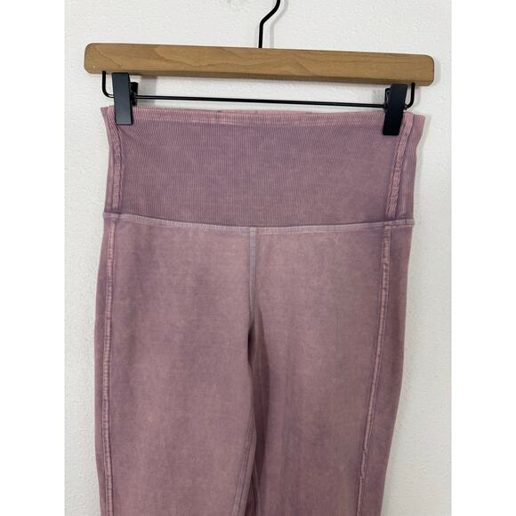 Lululemon Wunder Under Crop 23” Ribbed Pink Leggings Size 4 - Picture 3 of 6